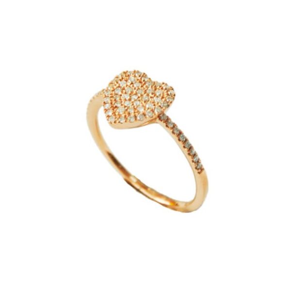 salamone gioielli anello donna oro rosa cuore diamanti pavè gianni carità