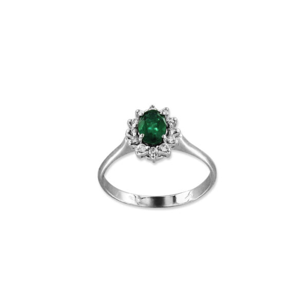 salamone gioielli anello donna oro diamanti smeraldo ovale classico gianni carità