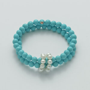 salamone gioielli bracciale turchese due fili miluna PBR2220