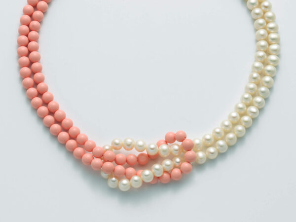 salamone gioielli collana corallo rosa intreccio miluna PCL5178