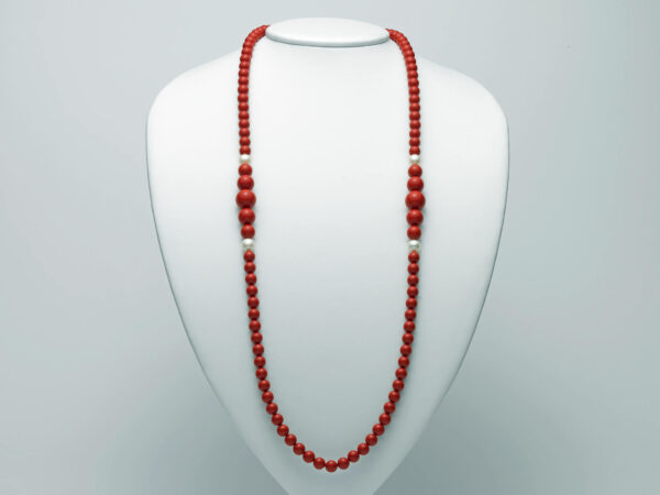salamone gioielli collana corallo rosso lunga miluna PCL5951