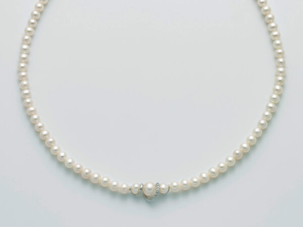 salamone gioielli collana filo perle miluna diamanti oro PCL5742