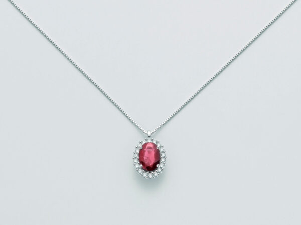 salamone gioielli girocollo miluna rubino oro diamanti CLD4102