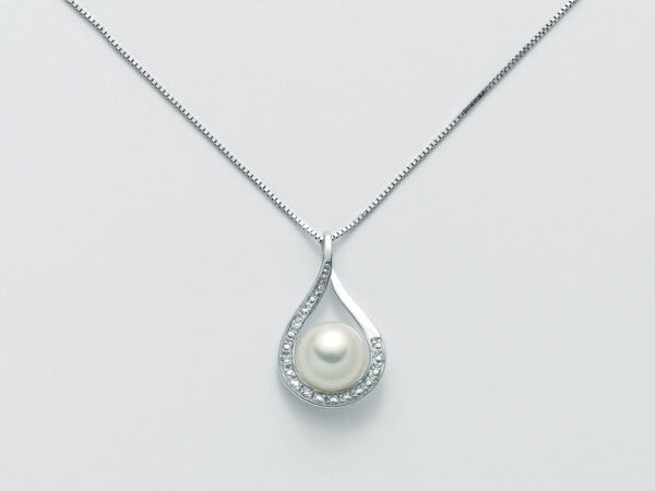 salamone gioielli girocollo perla diamanti miluna oro PCL5169VX