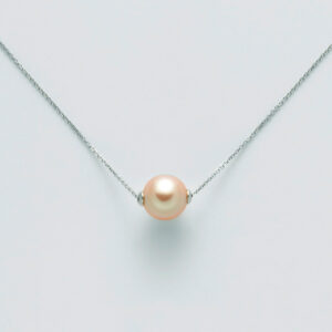 salamone gioielli girocollo perla rosa miluna oro bianco PCL5711X