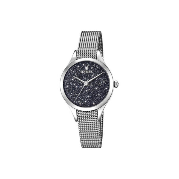 salamone gioielli orologio donna festina solo tempo maglia milano acciaio swarovski black f20336_3