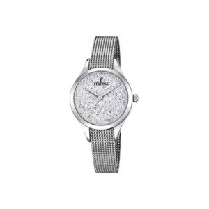 salamone gioielli orologio donna festina solo tempo maglia milano acciaio swarovski white f20336_1